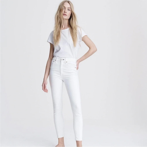 RAG & BONE Nina High Rise Ankle Skinny White Jeans - Picture 2 of 13